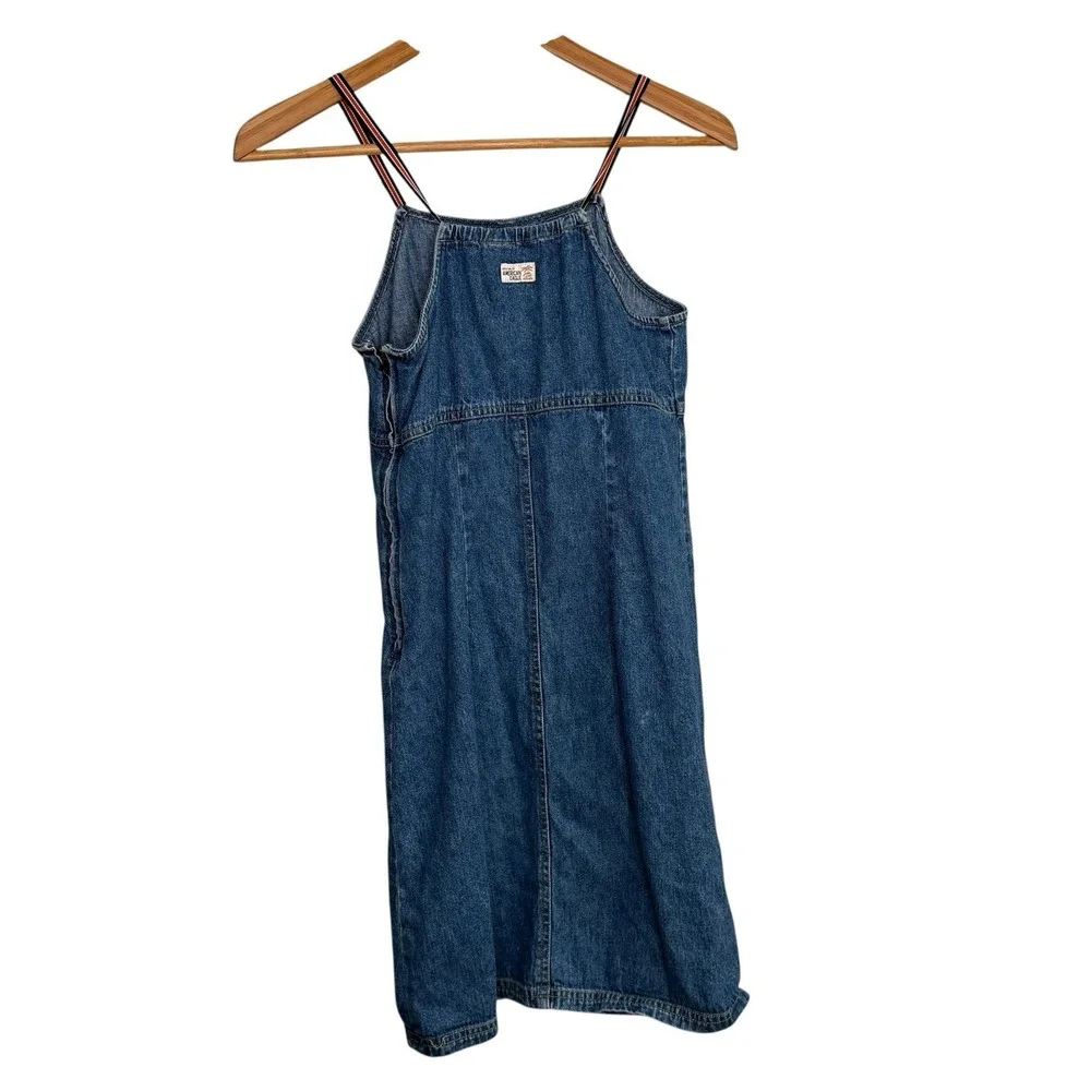American Eagle Womens Dress 2 Denim Jean Y2K Western Country Cowgirl Rodeo Zip